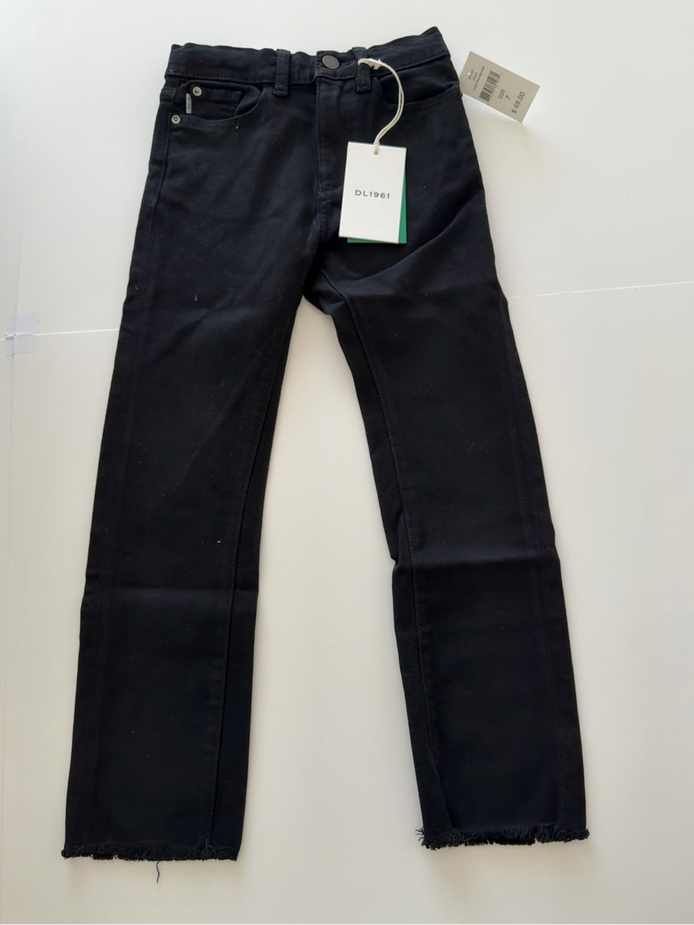DL1961 Girls Emie Straight High Rise Jeans - Raw Hem - size 7